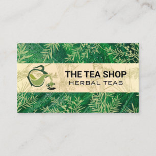 Tea Pot Pour   Tea Leaves Business Card