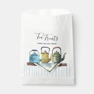 Tea Pots Farmhouse Decor Vintage Watercolor Napkin Favour Bags