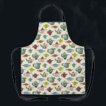 Tea pots in a pretty pattern apron<br><div class="desc">Original tea pots I painted made into a pattern for fabric and wrapping paper. Fabric available on Zazzle and Spoonflower.com will be selling this art as fabrics and wallpaper,  too. Look for it later in February 2021.</div>