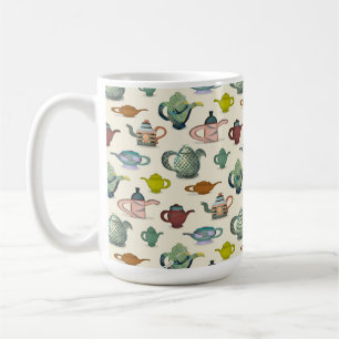 Tea pots in a pretty pattern coffee mug