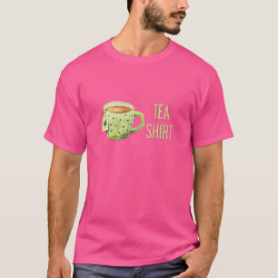 Tea Pun Cute And Fun Teacups In A Tall Pile Of Cu T-Shirt