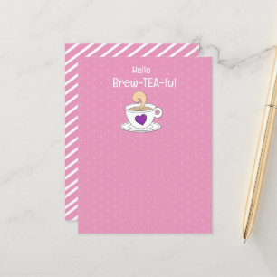 Tea Puns and Quotes Tea Party Favour Postcard