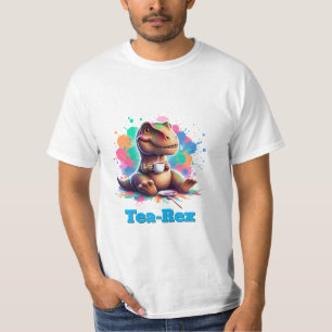Tea‑Rex – Cartoon Dino mit Tee   Fun Shirt
