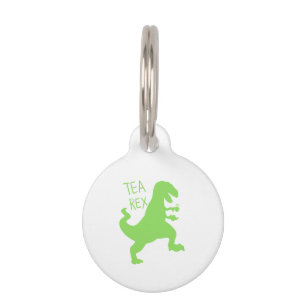 Tea rex - Choose background colour Pet Tag