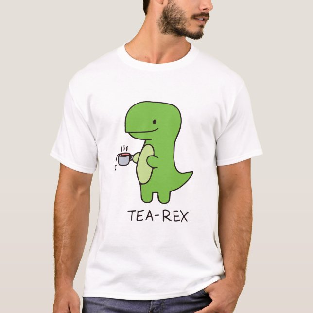 Tea-Rex, Cute Dinosaur , Funny Lover Dino  T-Shirt (Front)