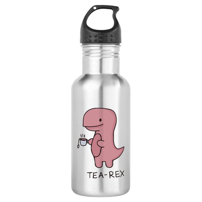 Tea-Rex, Cute Dinosaur , Funny T-rex 532 Ml Water Bottle (Front)