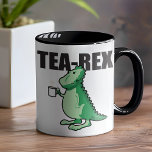 Tea-Rex Dinosaur Meme Mug<br><div class="desc">Funny Tea-Rex Mug - Tea lovers rejoice! Here we have the friendly Tea-Rex Dinosaur. Not the ferocious predator you thought. As this T-Rex loves to cuddle around a nice cup of hot tea. No bad breath on this dinosaur just a lovely aroma of tea. You'll never be extinct as this...</div>