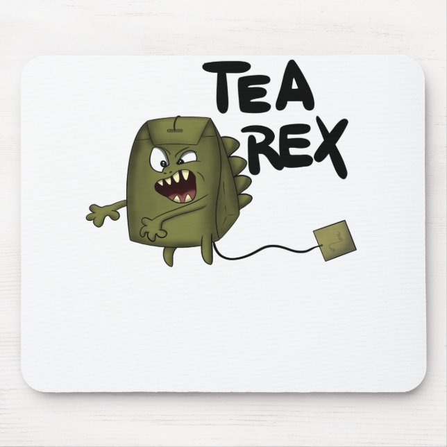 tea rex, funny dinosaur mouse mat (Front)