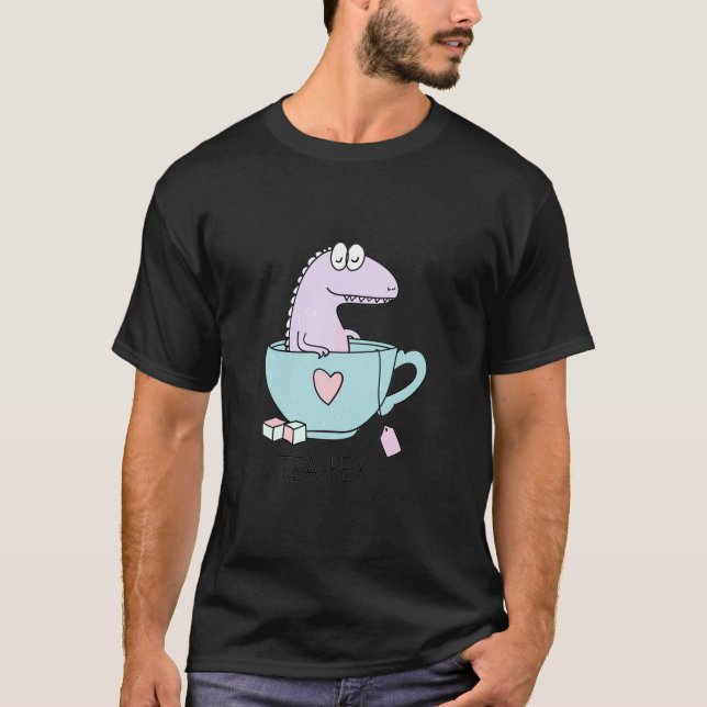 Tea-rex Funny Dinosaur T Shirt (Front)