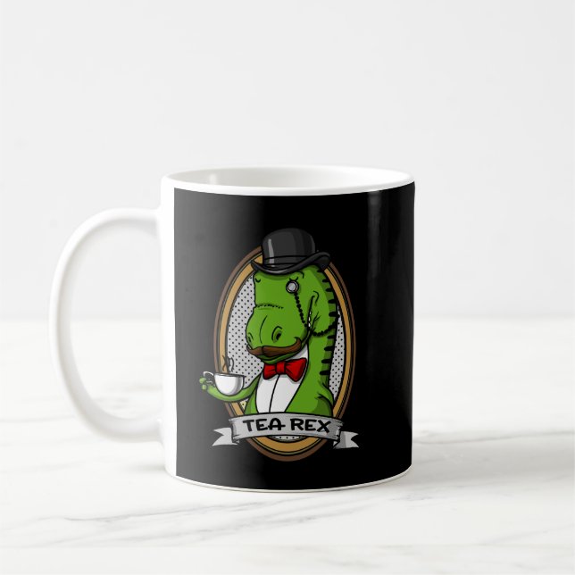 Tea Rex Funny T-Rex Dinosaur Joke Coffee Mug (Left)