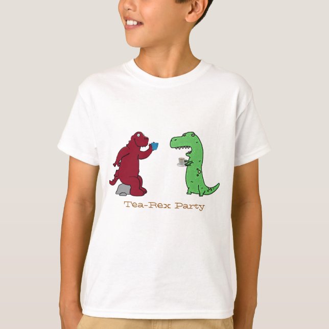 Tea Rex Shirt TeaTime Shirt Punny Shirts Men Funny (Front)