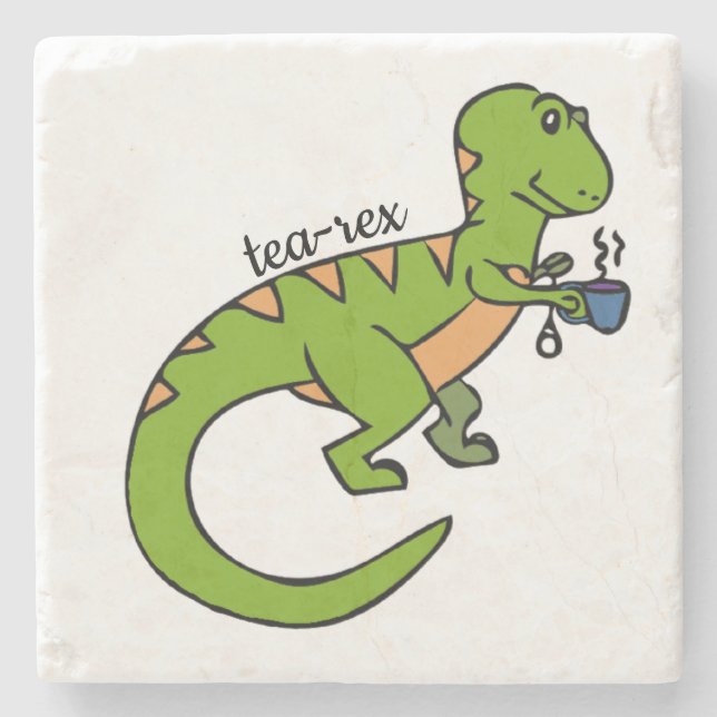 Tea-Rex Stone Coaster (Front)