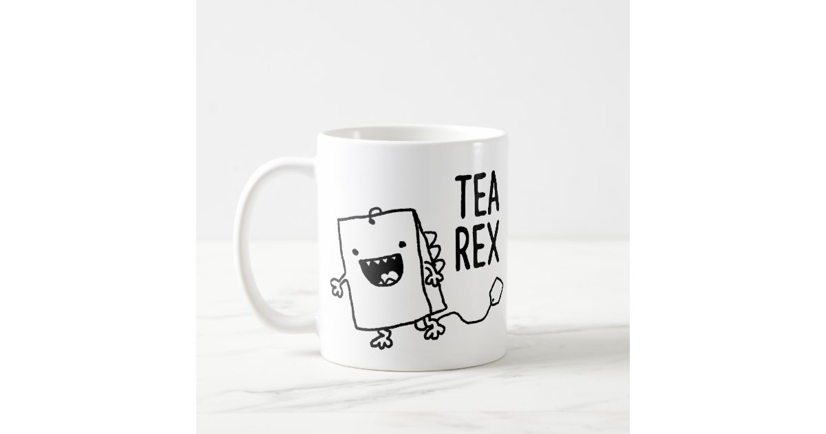 Tea Rex Tea Bag Funny Pun Cartoon Coffee Mug | Zazzle.co.uk