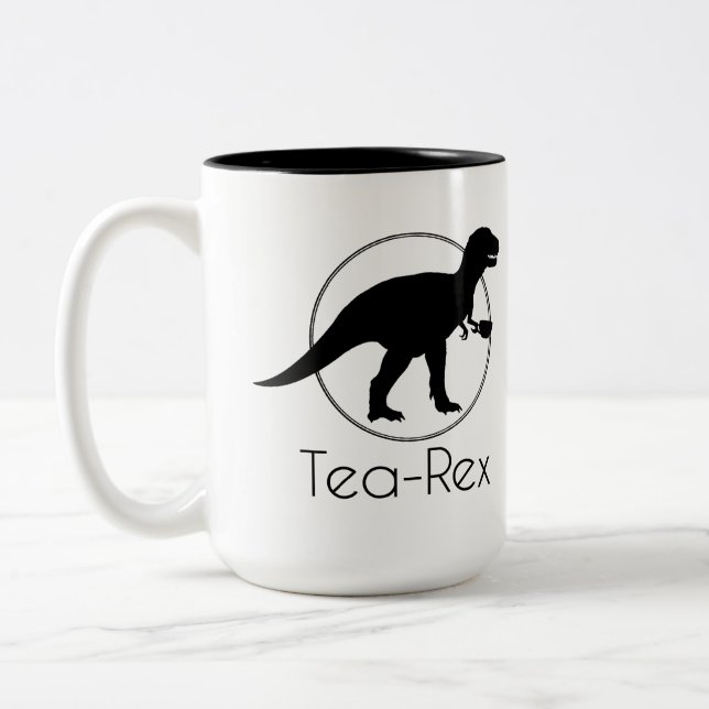Tea Rex Two-Tone Coffee Mug (Left)