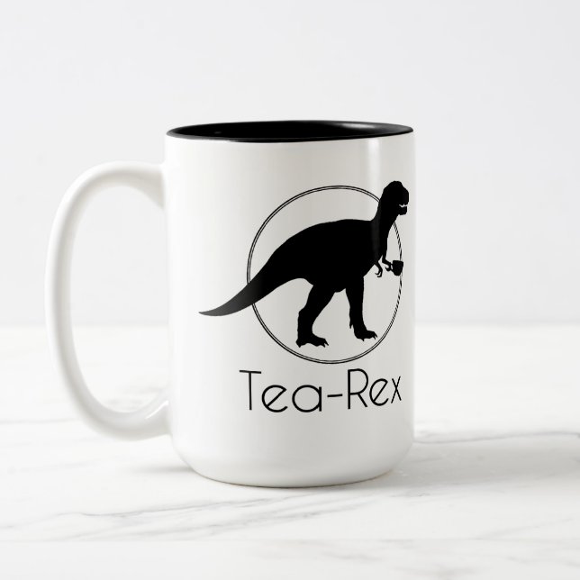 Tea Rex Two-Tone Coffee Mug (Left)