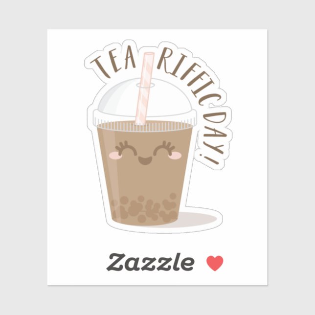 Tea-Riffic Day! Cute Kawaii Style Boba Tea Drink (Sheet)