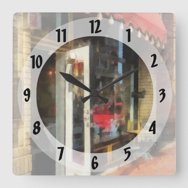 Tea Room in SoNo Norwalk, CT Square Wall Clock (Front)