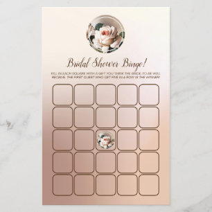 Tea Rose Bridal Shower Bingo Game