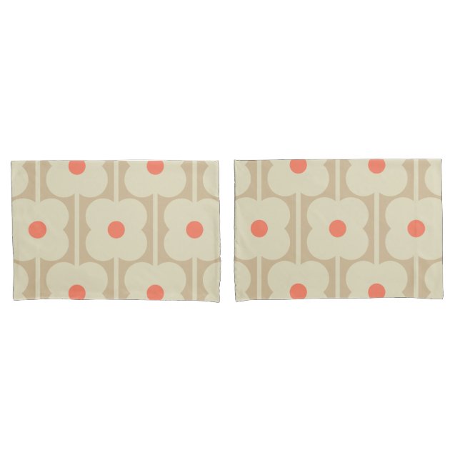 Tea Rose , Giant Abacus Flowers, retro style Pillowcase (Front-Set)