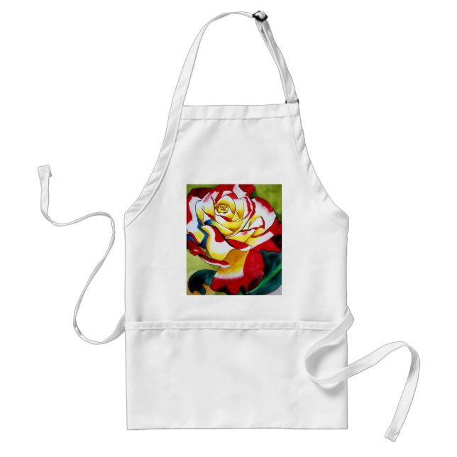 Tea Rose original watercolor flower art Standard Apron (Front)