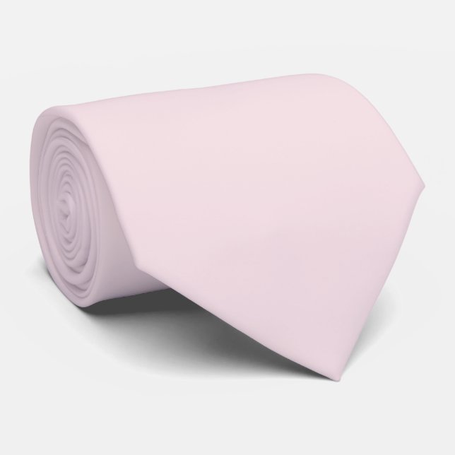 Tea Rose Pink Solid Colour  Tie (Rolled)