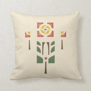 'Tea Rose' Stencil Design Cushion