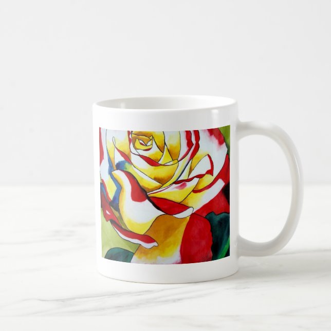 Tea Rose watercolor original art Flower Coffee Mug (Right)