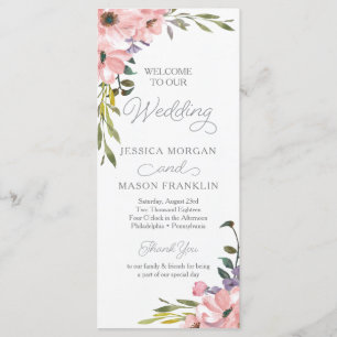 Tea Rose Wedding Program Programme