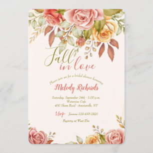 Tea Roses Bridal Shower Invitation