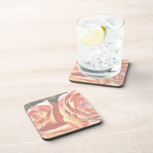 Tea Roses from the Garden Coaster