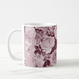 Tea Roses: Watercolor Bouquet Pattern. Coffee Mug