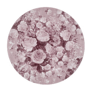 Tea Roses: Watercolor Bouquet Pattern. Cutting Board
