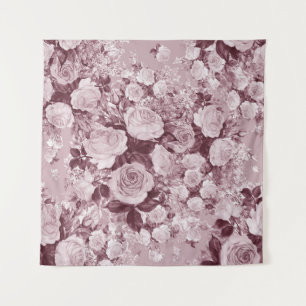 Tea Roses: Watercolor Bouquet Pattern. Tapestry