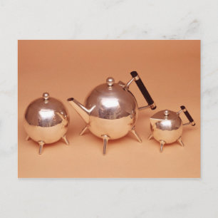 Tea service with gilt interiors postcard