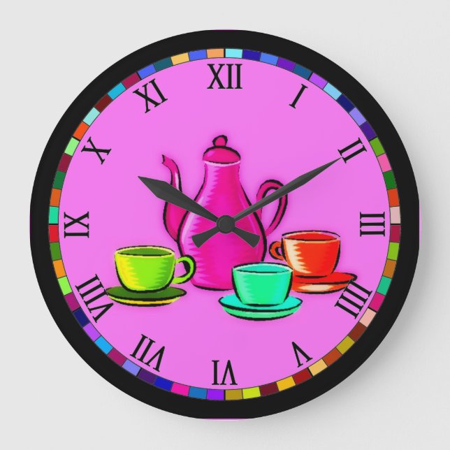 tea set kitchen clock (Front)