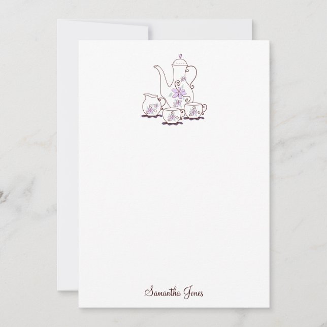 Tea Set Stationery Note Cards (Front)