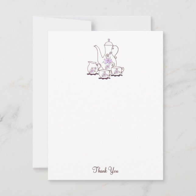 Tea Set Thank You Note Cards, 4.25x5.5 Note Card (Front)