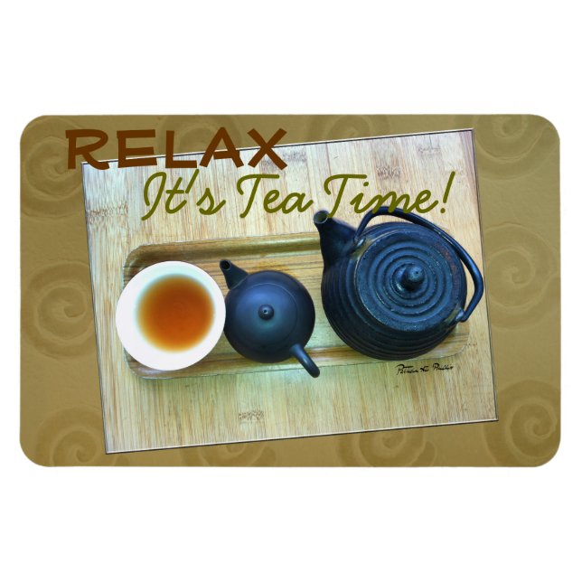 Tea Setting Photograph Overhead View Magnet (Horizontal)
