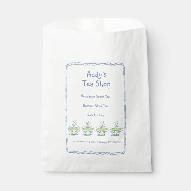 Tea Shop Favour Bags (Front)