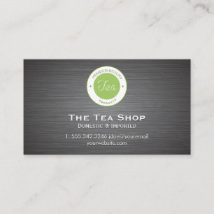 Tea Shop   Metallic Background Business Card