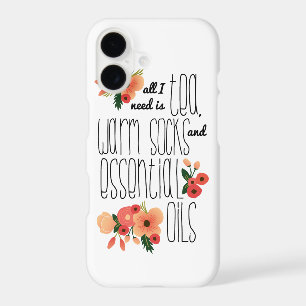 Tea, Socks & Essential Oils - Coral - phone case