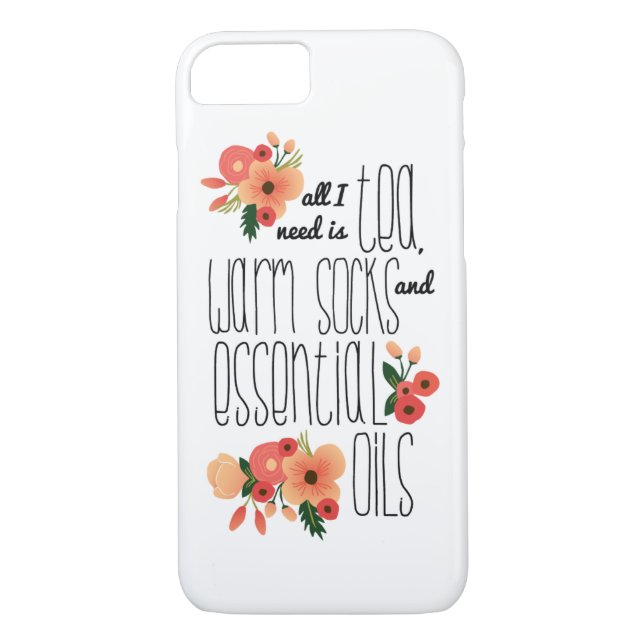 Tea, Socks & Essential Oils - Coral - phone case (Back)