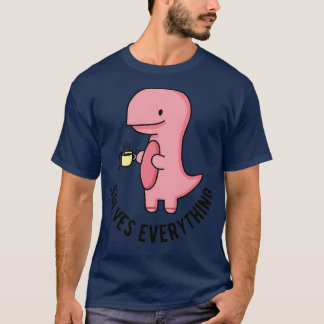 Tea Solves Everything Funny Dinosaur Tea Lover Gir T-Shirt