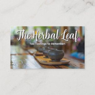 Tea Tastings at Herbal Shop Business Card