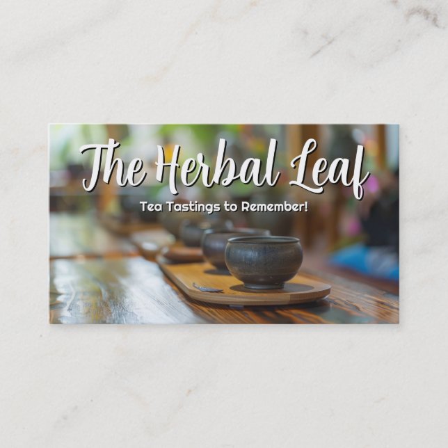 Tea Tastings at Herbal Shop Business Card (Front)