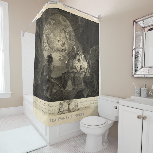 Tea Tax Tempest - Alternative View Shower Curtain (In Situ)