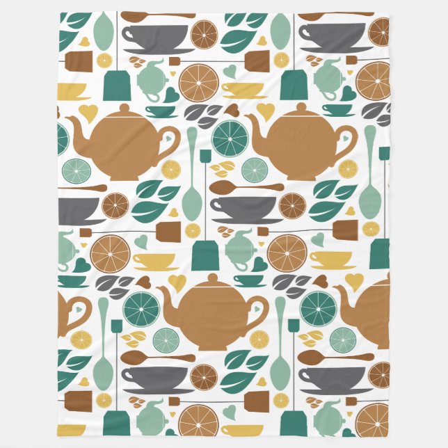 Tea, tea, tea! fleece blanket (Front)
