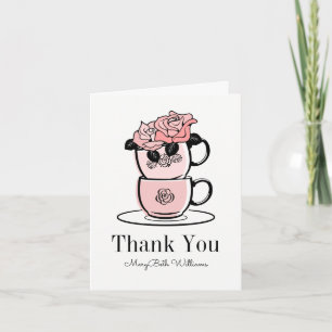 Tea Teacup & Flowers Baby Shower Thank You Card