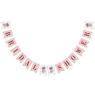 Tea Teacup Flowers Bridal Shower Banner