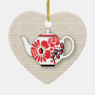 Tea teapots ceramic tree decoration